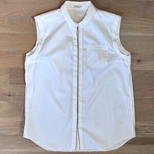 Brunello Cucinelli Sleeveless Top Cotton Blend Monili Bead Trim Women’s Medium